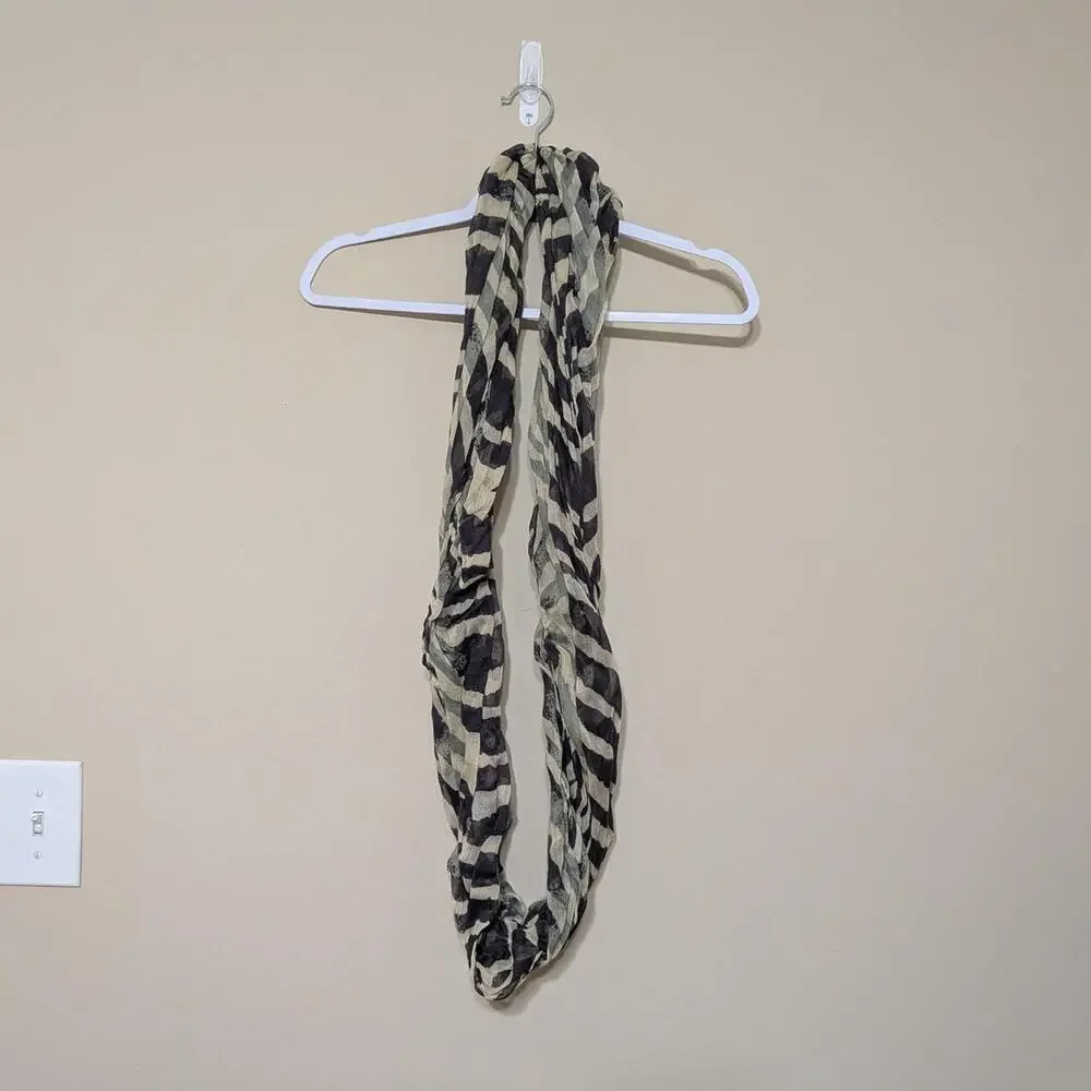 Y2K Zebra Print 100% Polyester Infinity Scarf
